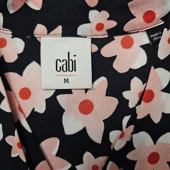 Cabi Suave Harmony Blouse Starflower Floral Short Sleeve Top Blouse - Picture 3 of 14